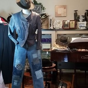 Chico's mid-rise Patchwork Boyfriend Jean